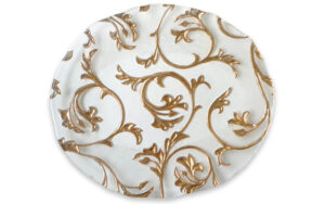 Ovalen Schaal 41cm Bisanzio-IVV Gouden decoratie
