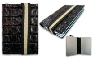 Q7 Wallet Bruin Leer Krokodillenprint