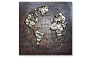 Metalen Schilderij 3D Wereldbol Gave Specials