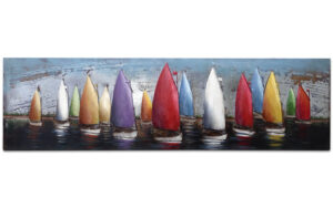 Metalen Schilderij 3D Zeilboten Gave Specials