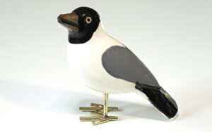 Houten vogel miniatuur Kokmeeuw