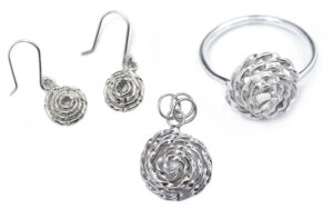 Zilveren Sieraden set Rosa