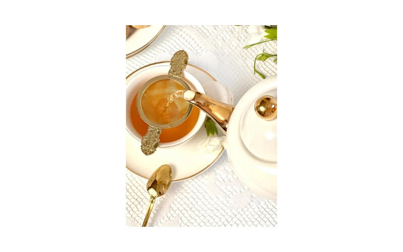Vintage Theezeefje 24kr Goud Verguld Christina Re