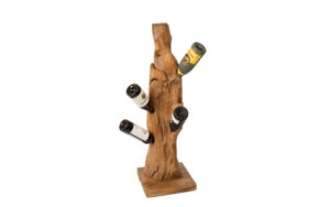 Wijnrek Teak wortel hout 6 flessen