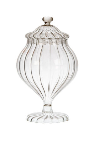 Voorraadpot Glas streep IVV