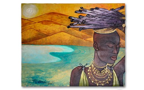 Afrikaanse vrouw schilderij