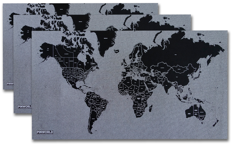 Pinworld Wereldkaart op Vilt 'City'