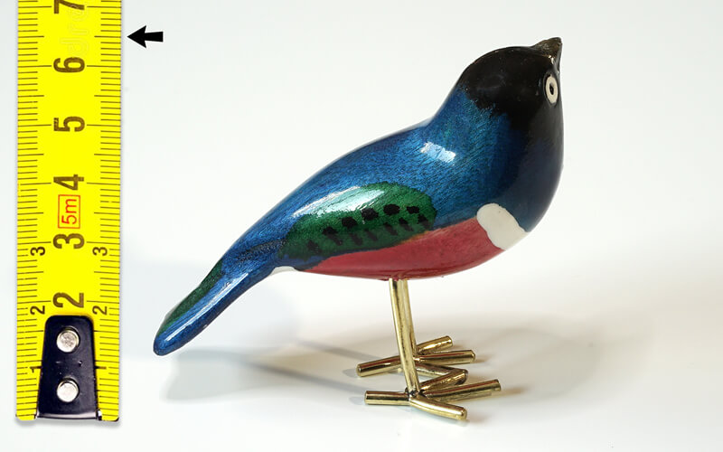 Houten vogel miniatuur 3kleur-Glansspreeuw