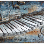 Metalen Schilderij 3D Piano