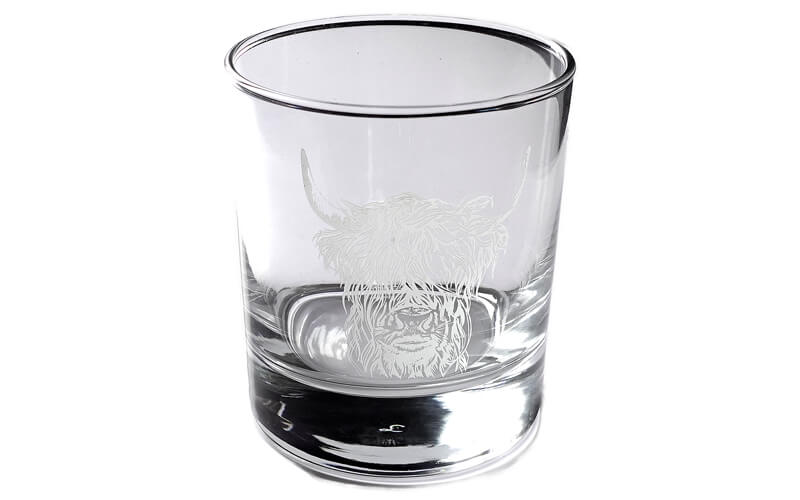 Whiskyglas met onderzetter Schotse Hooglander