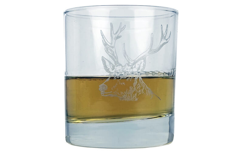 Whiskyglas met onderzetter Edelhert